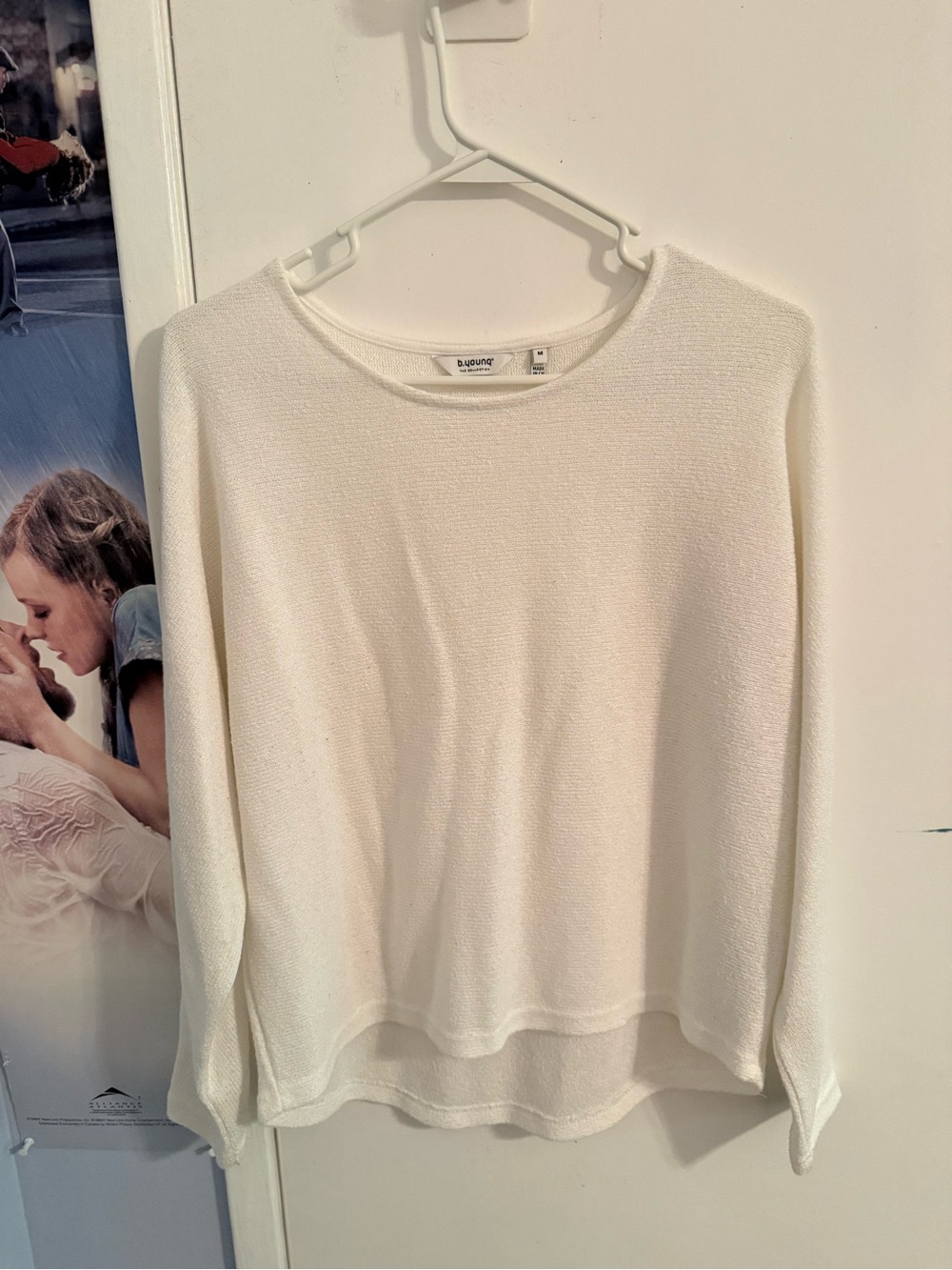 Eileen Fisher Cream Lightweight Crew-Neck Sweater